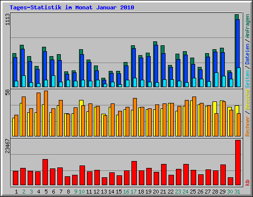 Tages-Statistik im Monat Januar 2010