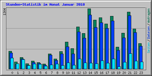 Stunden-Statistik im Monat Januar 2010